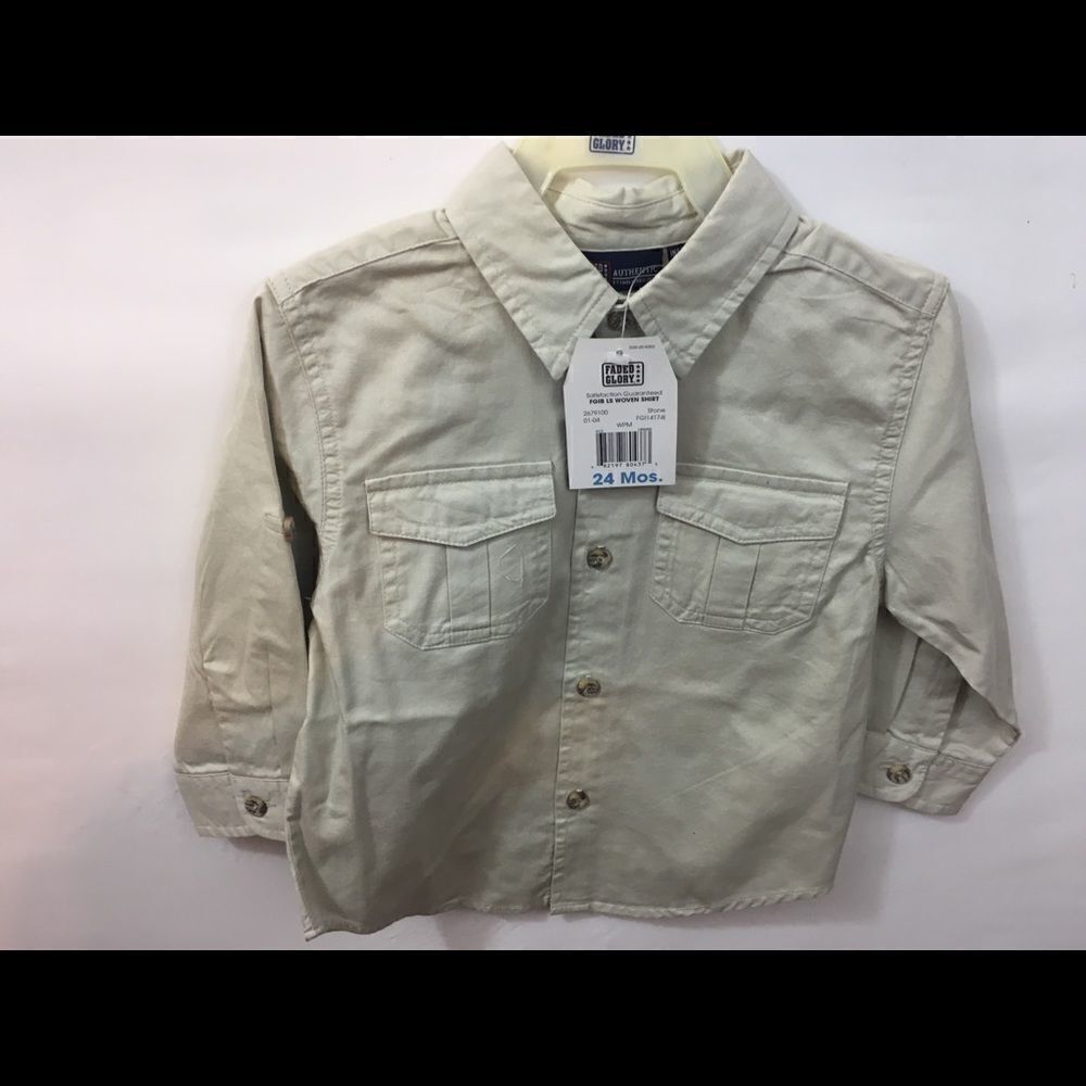 NWT Khaki Long sleeve shirt 24 month
